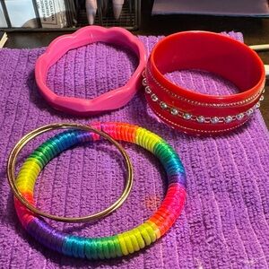 Vibrant Kids Bracelet Set with Rhinestones